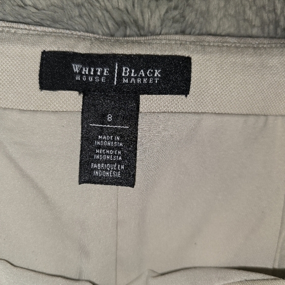 White House Black Market Elegant Cream Skirt Sz8 - Picture 7 of 7